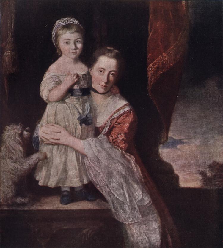 Georgina, Countess of Spencer, with her daughter, by Reynolds