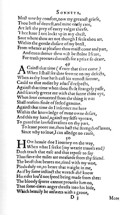 A page of the 1609 quarto