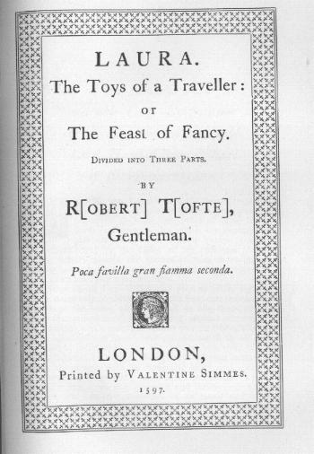 Title page of  Laura, by Robert Tofte.